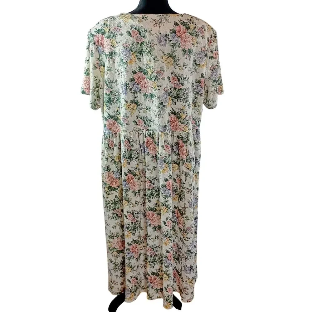 Ransom Women's Vintage Floral Maxi Dress 3XL Cotton Polyester Spring Vacation - Picture 3 of 5